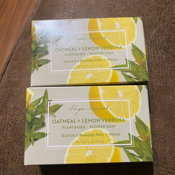 Shugar SoapWorks Plant Based Scented Bar Soap Oatmeal & Verbena (2) New - Picture 2 of 10